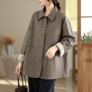 솜브레로스 여사친 싱글 칼라 재킷 코트 가죽 블레이저 DOS1