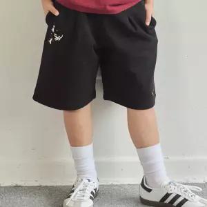 KIDS 와이드 애니멀 스웨트쇼츠 블랙