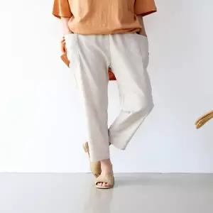 여자 마 옆 포켓 데일리 컬러 여름 바지_5