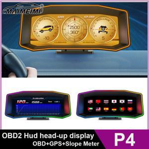 헤드업디스플레이 HUD P4 헤드업 진단 OBD 속도계 소비량 디지털 스마트 GPS 게이지 디스플레이 OBD2 차량용