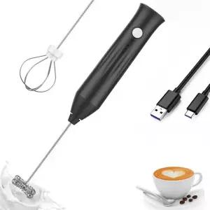 미니 우유 Frother USB 충전식 3 속도 폼 메이커 커피 털 믹서 전기 핸들 블렌더 계란 비터