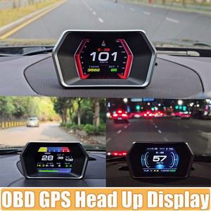 헤드업디스플레이 HUD GPS 컴퓨터 앞유리 디스플레이 OBD2 스마트 과속 경고용 전자 OBD 차량용 P17 디지털