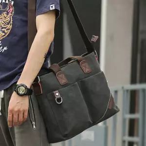 빈티지 남성 브리프케이스 캔버스 토드백 직장인