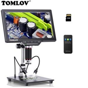 미니현미경 TOMLOV DM202 MAX 스크린 비디오 HDMI 10 LCD 납땜 1300X 현미경 돋보기 디지털 IPS 카메라 25MP
