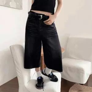 헤비 버뮤다 데님팬츠 데일리룩 버뮤다팬츠 데님팬츠 힙무드 스트레이트바지 청바지 8부팬츠 빈티지