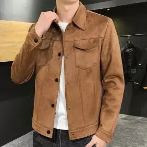 남성 부드러운 스웨이드 느낌 깔끔한 트러커자켓