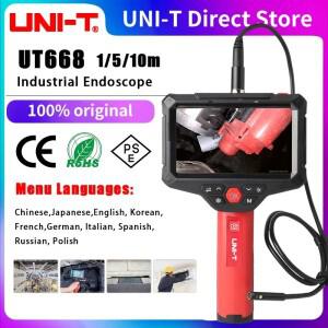 UNI-T 산업용 내시경, 듀얼 렌즈, 200W 픽셀 HD 카메라, 다국어 사진 비디오 레코드, UT668