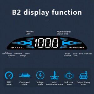 헤드업디스플레이 HUD HD B2 G2 GPS OBD2 자동 스크린 수온 스마트 차량용 디스플레이 경보 속도계 디지털