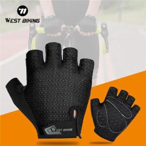 WEST BIKING 사이클링 장갑, 반 손가락 스포츠 통기성 여름 MTB 산악  피트니스 자전거 장비