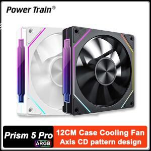 파워 트레인 PRISM 5 프로 120mm 케이스 팬 5V 3PIN ARGB 조용한 냉각 팬 축 CD 패턴 디자인 AURA SYNC 호