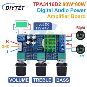 이동식앰프 스피커 DIYTZT XHM567 TPA3116 전력 보드 D2 고전력 듀얼 스테레오 채널 80W 오디오 디지털