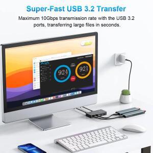 KVM USB C 스위치컨트롤러 포함 2 컴퓨터 공유 4 10Gbps 3.2 Gen 스위처 선택기PC PC 노트북 키보드용