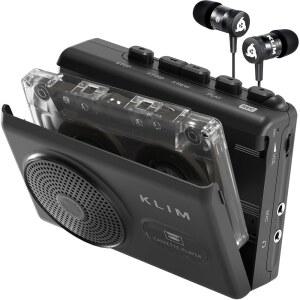 KLIM K9 카세트 테이프 플레이어 휴대용 전원 레코더 포함 배터리 AC 내장 포함 헤드폰 스피커 AA 이어폰 마이크