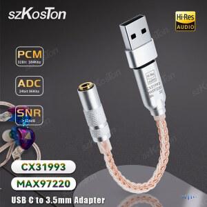 이동식앰프 스피커 DAC 하이파이 헤드폰 오디오 휴대폰 5MM 어댑터 스마트폰 CX31993 듀얼 32B384KHZ AMP MAX97220 디코더 IEM