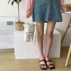 텀블러 파우치 미니 캔버스 곰돌이 천 가방