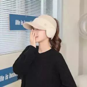 겨울 골프 모자 귀마개 니트캡 방한 여성 테니스
