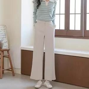 [옷자락][클리어런스]세미정장 편한 밴딩 슬릿 트임 와이드 슬랙스_5