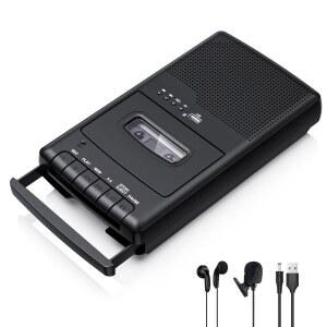 휴대용 테이프 USB 플레이어 독립형 마이크 컨버터 원터치 핸들 내장 디지털 접이식 디스크 플래시 스피커 플레이어 레코더 녹음 카세트