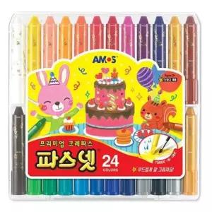 드로잉용품 건강 24색 파스넷 아모스 크레파스 스케치 생활