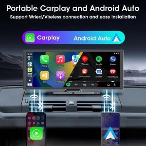 T390D 11.26인치 4K CarPlay  안드로이드 호환 오토 블랙박스 QLED  스크린 듀얼 녹화 야간 시야 5G 와이