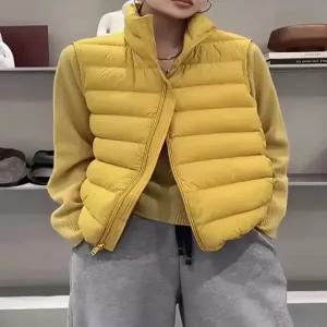 타노스여자 캐주얼 조끼 하이넥 융털 데일리룩 민소매 패딩 KUK1