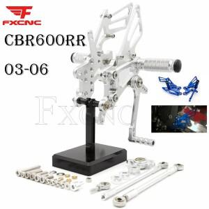 조정식 오토바이 발받침 후방 세트 CNC 알루미늄 발 페그 혼다 CBR600RR CBR 600RR CBR 600 RR 2003-2006