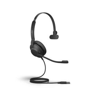 자브라 Evolve2 30 SE 유선 모노 노이즈 캔슬링 헤드셋 - 2 마이크 통화 기술 USB-A 케이블 MS 팀 인증 기타 모든 플랫폼과 호환 블랙