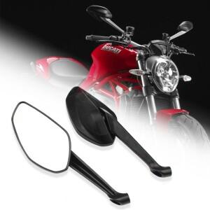 Ducati Diavel 14 Monster 821 1200 1200 s용 오토바이 백미러 왼쪽  오른쪽 검정색