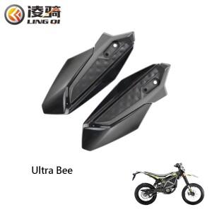 LINGQI RACING 오토바이 블랙 왼쪽 오른손 가드 보호대 Ultra Bee Dirt Bike 용 펜더 쉴드 핸드 가드