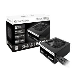 Thermaltake 스마트 500W 80+ 화이트 인증 PSU 120mm 초조용 냉각 팬을 갖춘 연속 전원 ATX 12V V2.3 / EPS 액티브 PFC 공급 장치 PS-SPD-0500NPCWUS-W