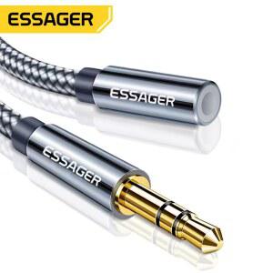 마이크선 케이블 ESSAGER 헤드폰 연장 여성용 분배기 오디오 케이블 어댑터 이어폰 5MM AUX 스피커
