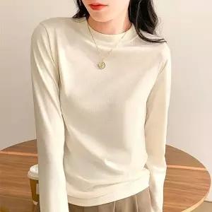 [라일리여성의류] Rly 여성 이너티셔츠 베이직 무지 스판 쫀쫀 긴팔 5
