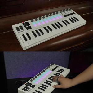 MIDI 컨트롤러 프로 37키 SMK-37 휴대용 16 RGB 패드 8 노브 내장형 신디사이저 키보드 디지털 액세서리