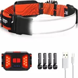 아델란테 LED 헤드램프 손전등 1000LM 230 와이드빔 충전식 레드 테일라이트 및 러닝 하이킹 캠핑용 방수