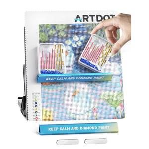 ARTDOT 다이아몬드 아트 트레이 홀더 키트 테이블용 액세서리 2팩 도구 제도 페인팅 라이트 패드 이젤