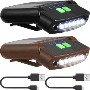 머더 LED 클립 온 캡 조명 USB 충전식 손전등 낚시 캠핑용 방수 초밝은 모자 헤드램프