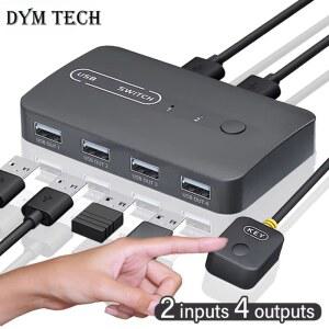 USB랜포트 USB KVM 스위치 마우스 프린터 키보드 출력 어댑터 스위처 공유기 컴퓨터
