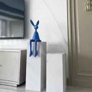 앉아있는 장식 트럼펫 46cm 케페 흰 토끼 약 소품 조형물 모형 피규어 E. 장식품