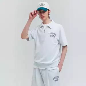 휠라 면혼방 하프집업 반팔티 FS2TSG2102X_WTM