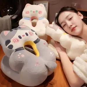 바디 인형 여행용 베개 냥이 허리 차량용 베게 사무실 귀여운