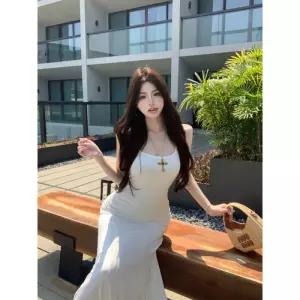 치마 원피스 니트 여름 쉬폰 여자원피스 스판 슬림핏 원템2