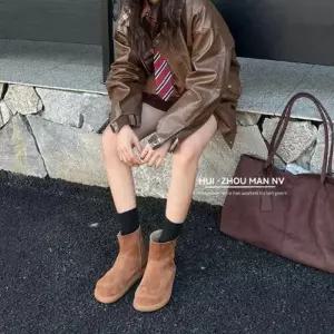 키체샵 여자 빈티지 라운드 리얼 워커 부츠 플랫 메일라드 소가죽 빅 귀요미 버켄 워커힐 HO5