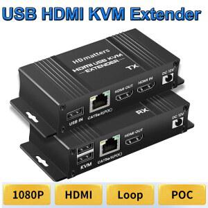 HDMI리피터 이더넷을 USB HDMI 확장기 60HZ KVM 키보드용 4K 1080P 마우스 루프 분배기
