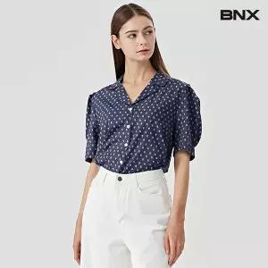 [롯데백화점]비엔엑스 플라워 패턴 소매 퍼프 카라 블라우스 (BV2BL051L0)