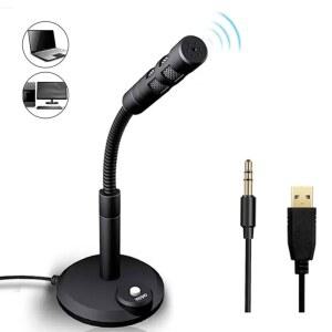 무선헤드마이크 미니 5MM 스튜디오 마이크 게임 USB 스탠드 팟캐스트 홀더 음성 노트북 와이어 데스크탑 PC