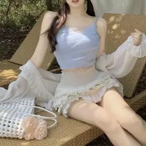 [라일리여성의류] Rly FSF-D 0069 레이스 셔링 슬림핏 나시 슬