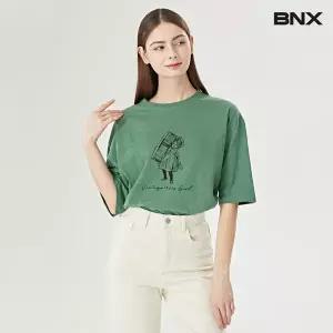 [롯데백화점]비엔엑스 데일리 빈티지걸 프린팅 여성 반팔 티셔츠 (BW1TS041L0)