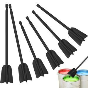 6PCS 에폭시 믹싱 교반 다기능 부착물 라텍스 수지 시멘트 오일 퍼티 드릴 막대 페인트 믹서 스틱