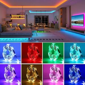 배터리 LED 스트립 조명 RGB 플렉시블 리본 3키 컨트롤 룸 데코 TV 백라이트용 테이프