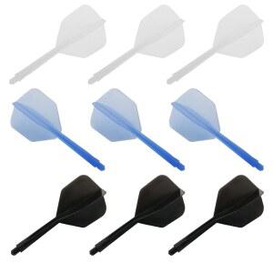 DGHAOP 통합 다트 비행 및 샤프트 9PCS 나일론 플라스틱 팁 세트 화이트 블랙 앤 블루